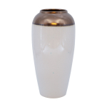Vaas TITAN STONE D17xH32cm, valge/kuld