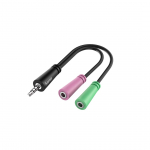 HAMA Audio Adapter, 4-pin, 3,5mm pistik - 2x 3,5mm pesa - Kaabel