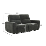 Diivan MATIAS 3-kohaline elektriline recliner 202x90xH100cm, hall