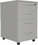 Sahtliboks ratastel OPTIMA 415x500x638mm 4-sahtliga helehall