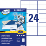 Kleebisetikett AVERY Economy 70x36mm 24 lehel 100 lehte