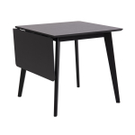 S&ouml;&ouml;gilaud ROXBY, 80/120x80xH76cm, must, pikendatav, lauaplaat: naturaalse tamme spoon, peitsitud, jalad: kummipuu