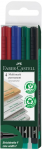 Permanentne marker FABER-CASTELL Multimark 1513 F/0,6mm kustukummiga 4 v&auml;rvi komplekt