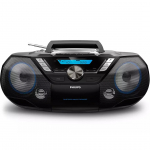 Philips AZB798T, FM, DAB+, Bluetooth, USB, CD, kassett, must - Magnetoola