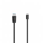 HAMA Essential Line, USB-A 3.2 - USB-C, 3A, 1,5 m, must - Kaabel