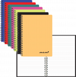 Kaustik spiraalk&ouml;ites A4 jooneline plastkaaned v&auml;rvivalik MEMO 60 lehte