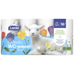 Tualettpaber 3-kihiline LAMBI lumivalge 16rl