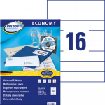 Kleebisetikett AVERY Economy 105x37mm 16 lehel 100 lehte