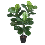 Kunstpuu FIDDLE LEAF, H100cm, 2 t&uuml;vega, must pott