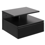 &Ouml;&ouml;kapp ASHLAN 35x32xH22,5cm, riiuli ja sahtliga, seinakinnitusega, materjal: puit, v&auml;rvus: must, viimistlus: lakitud
