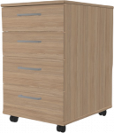 Sahtliboks ratastel OPTIMA 415x500x638mm 4-sahtliga tamm