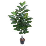 Kunstpuu RUBBER PLANT, H130cm, 3 t&uuml;vega, must pott