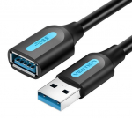 CABLE USB3.0 MALE TO FEMALE/0.5M BLACK CBHBD VENTION