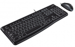 Logitech MK120 Combo Wired Keyboard + Mouse, USB, US Int, Black