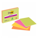 M&auml;rkmepaber 101x152mm POST-IT 6445 Super Sticky 4 v&auml;rvi x45 lehte