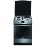 Hansa, 3 gaasilist + 1 elektriline k&uuml;psetusala, 65 L, roostevaba teras - Eraldiseisev gaasipliit elektriahjuga