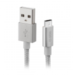 SBS Silver Metal Braided, USB-A - Micro USB, h&otilde;be - Kaabel