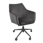 T&ouml;&ouml;tool NORA 58x58xH91cm, tumehall, sametkangas, metall