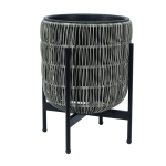 Lillepott WICKER alusega 30x30xH38cm, hall
