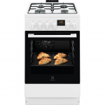 Electrolux 500 Series, 57 L, laius 50 cm, valge - Gaasipliit elektriahjuga