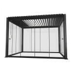 Varikatus MIRADOR-111 3x3m klaasist l&uuml;kandseintega, tumehall