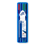 Pastapliiats korgiga STAEDTLER Triplus ball M/1,0mm 4 v&auml;rvi komplekt