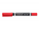 Permanentne marker STAEDTLER Lumocolor DUO 348 kahe otsaga 0,6/1,5mm punane