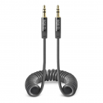 Cable SBS Coiled 3,5mm/3,5mm 25-130cm Black