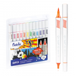 Viltpliiats pintsel otsaga + tindipliiats FIORELLO Sketch 12 v&auml;rvi