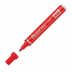 Permanentne marker PENTEL N50 koonilise otsaga metallkorpusega punane