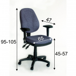 Arvutitool/kontoritool SAVONA, 65x47xH96-106cm, tumesinine, pol&uuml;esterkangas, plastik
