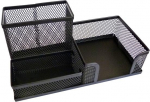 Pencil holder FORPUS, 3 compartments, black