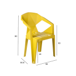 Tool MUZE 56x50,6xH80cm, sinepikollane plastik