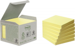 M&auml;rkmepaber 76x76mm POST-IT Recycled 654RY kanaari kollane 6x100 lehte