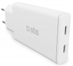 SBS Wall Charger, 2xUSB-C, 67 W, valge - Laadija