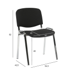 Klienditool ISO, 54,5x42,5xH82cm, iste: kangas, v&auml;rvus: must, raam: kroomitud