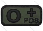 PVC antsiuvas su Velcro lipduku, kraujo grupė: O POS (žalias) .