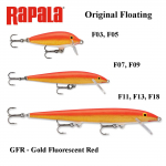 S&ouml;&ouml;t Rapala Original Floating GFR - Gold Fluorescent Red 7 cm