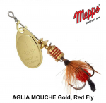 P&ouml;&ouml;rellant Mepps AGLIA MOUCHE Gold, Red Fly 2.5 g