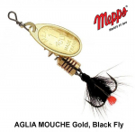P&ouml;&ouml;rellant Mepps AGLIA MOUCHE Gold, Black Fly 2.5 g