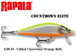 Lant Rapala CountDown Elite GDCO - Gilded Chartreuse Orange Belly 7.5 cm