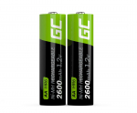 Green Cell HR6/AA 2600 mAh taaslaetavad akud 2 tk. MLP l&auml;hetus 9 p&auml;eva jooksul