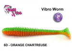 Kummikala Crazy Fish Vibro Worm Orange Chartreuse 12.5 cm