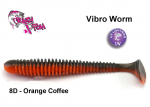 Kummikala Crazy Fish Vibro Worm Orange Coffee 10 cm