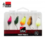 S&ouml;&ouml;dakomplekt DAM Trout Pack 3 forellile 3,5-4,5 g TLT l&auml;hetus 2-4 p&auml;eva jooksul