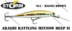 Vobler STORM Arashi Rattling Minnow Deep Magma Brown 11 cm