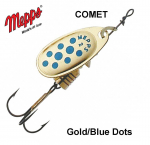 P&ouml;&ouml;rellant Mepps Comet Gold Blue Dots 2 g