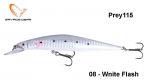 Wobbler Savage Gear Prey 115 11.5cm/17g Suspending White Flash BLT l&auml;hetus 1-3 p&auml;eva jooksul