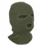 Balaclava zaļa 3 caurumi izgatavoti no akrila .