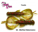 Kalap&uuml;&uuml;k Lure Crazy Fish Nimble 1.6"(4cm) Blk/Red Watermelon Kalmaar